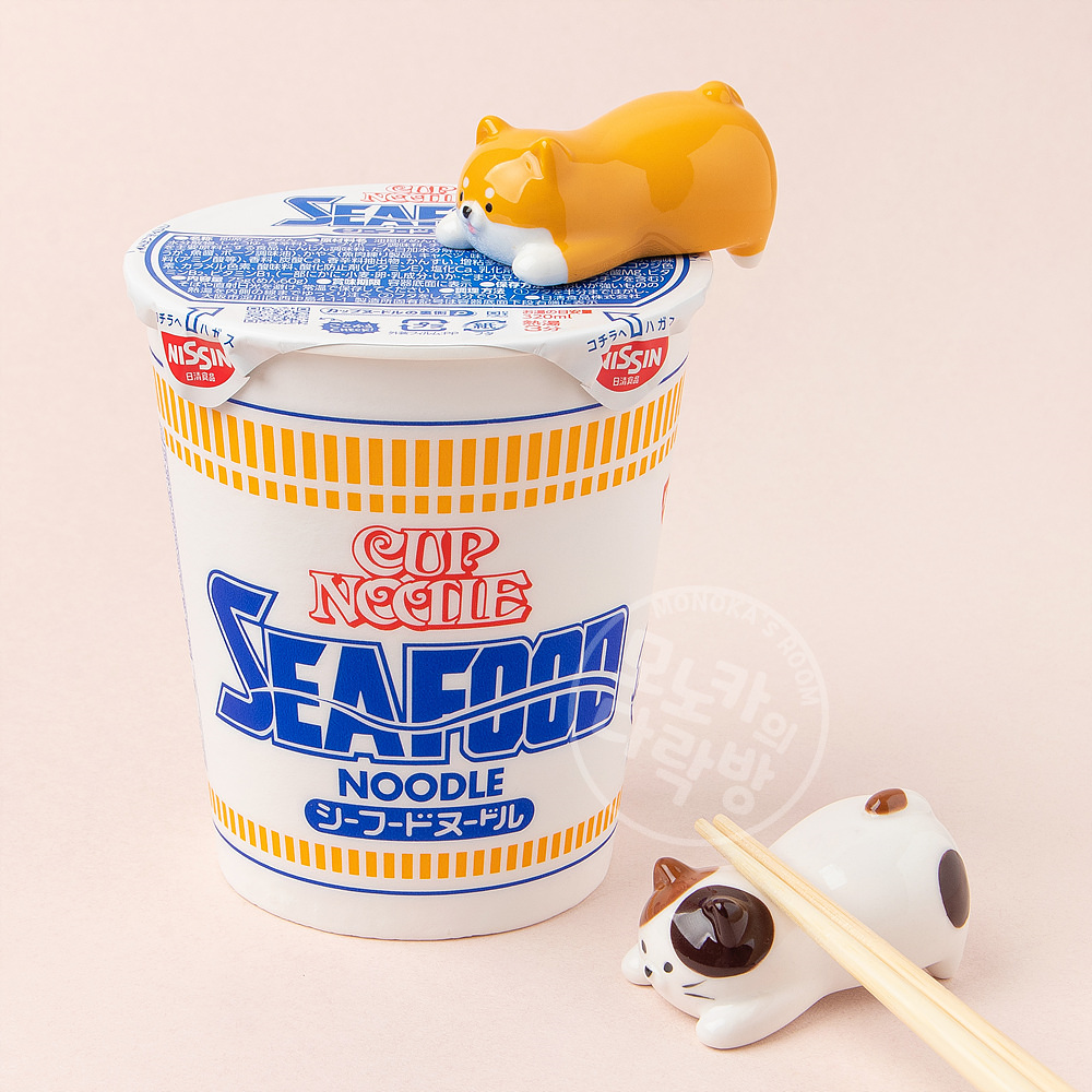 [데꼴] 컵라면 고정 귀여운 젓가락 받침 세트 상세 이미지 1